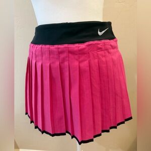Nike Pink Pleated Skater Skirt with Black Waistband
